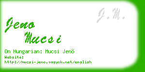 jeno mucsi business card